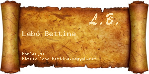 Lebó Bettina névjegykártya